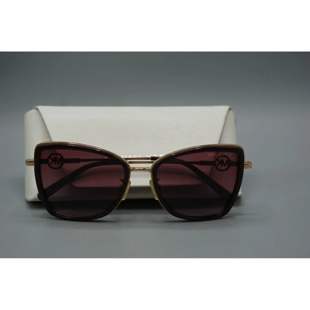 Michael Kors Corsica MK1067B Sunglasses Wine Gold Butterfly Gradient Lens 1138H